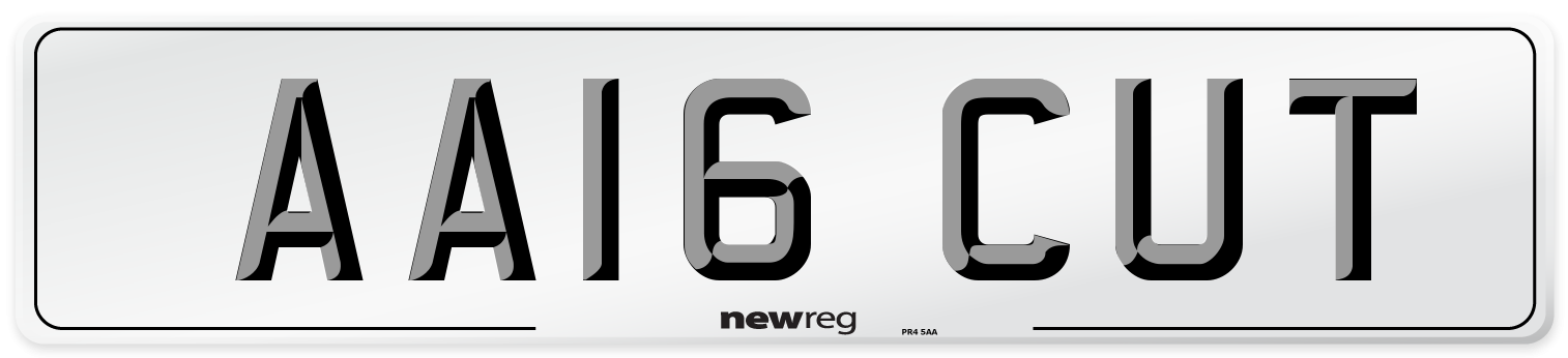 AA16 CUT Number Plate from New Reg